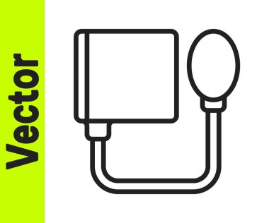 Beyaz arka planda siyah çizgi tansiyon ikonu izole edildi. Vektör.