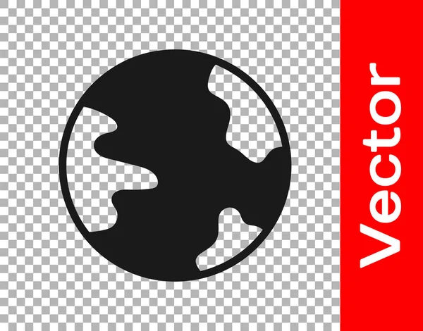 Schwarzes Weltweites Symbol Isoliert Auf Transparentem Hintergrund Pin Auf Globus — Stockvektor