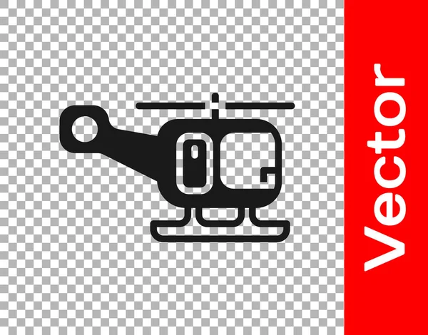 Ікона Вертольота Black Rescue Ізольована Прозорому Тлі Вектор — стоковий вектор