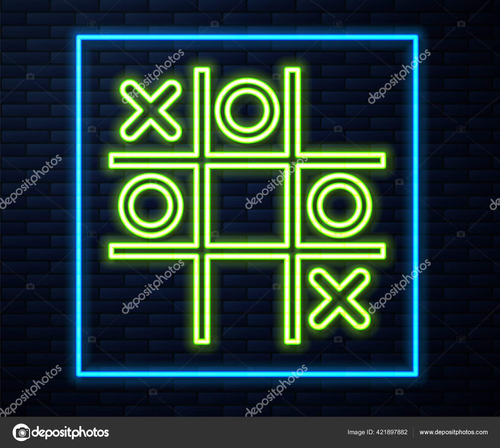 Tic tac toe game icon cartoon style Royalty Free Vector