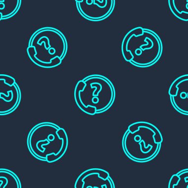 Yeşil Hat Telefon 24 saat destek ikonu mavi arka planda izole edilmiş pürüzsüz desen. Tüm gün müşteri destek merkezi. Tam zamanlı çağrı servisi. Vektör İllüstrasyonu.