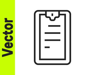 Beyaz arkaplanda kontrol listesi simgesi izole edilmiş siyah çizgi panosu. Kontrol listesi sembolü. Anket anketi ya da anket geri bildirim formu. Vektör.