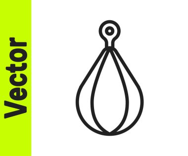 Siyah çizgi Kum Torbası simgesi beyaz arkaplanda izole edildi. Vektör.