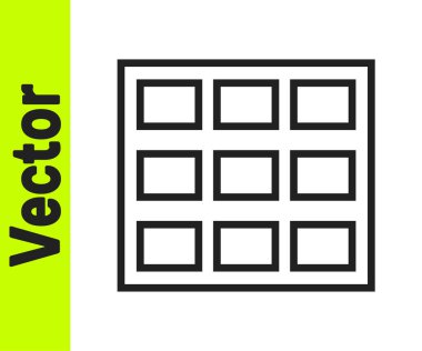 Beyaz arka planda izole edilmiş siyah çizgi çikolatalı ikon. Vektör.