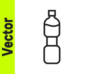 Beyaz arka planda izole edilmiş siyah çizgi su ikonu. Soda su içme tabelası. Vektör.