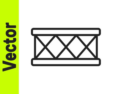 Siyah çizgi Drum simgesi beyaz arkaplanda izole edildi. Müzik işareti. Müzik aleti sembolü. Vektör.