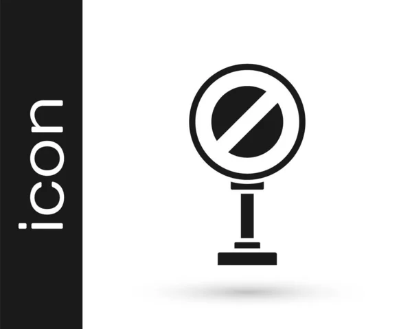 Grijze Stop Teken Pictogram Geïsoleerd Witte Achtergrond Waarschuwingsstopsymbool Voor Verkeersregels — Stockvector