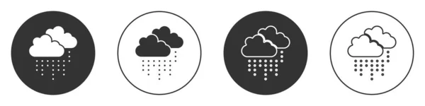 Schwarze Wolke Mit Regensymbol Auf Weißem Hintergrund Regenwolken Mit Regentropfen — Stockvektor