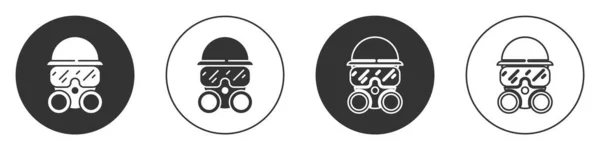 Schwarze Gasmaske Symbol Isoliert Auf Weißem Hintergrund Atemschutzzeichen Kreis Taste — Stockvektor