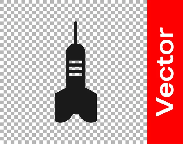 Icono Flecha Dardo Negro Aislado Sobre Fondo Transparente Vector — Vector de stock