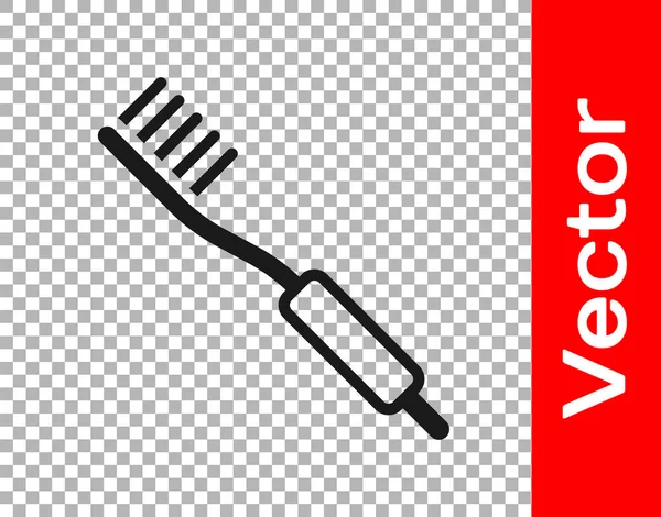 Schwarzes Zahnbürstensymbol Isoliert Auf Transparentem Hintergrund Vektor — Stockvektor