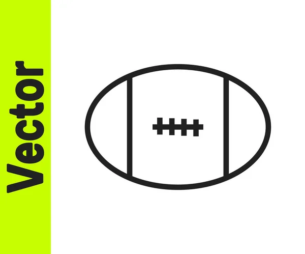 Black Line Rugby Ball Symbol Isoliert Auf Weißem Hintergrund Vektor — Stockvektor