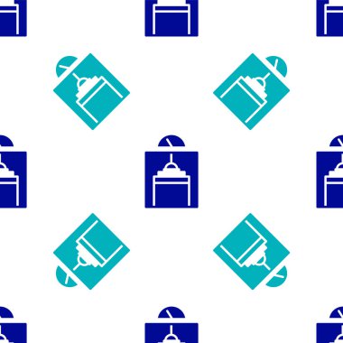 Mavi Asansör simgesi beyaz arkaplanda izole edilmiş kusursuz desen. Asansör sembolü. Vektör.