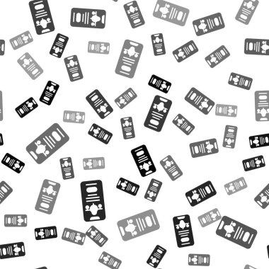 Elektronik uçuş kartı olan siyah akıllı telefon, uçak bileti ikonu beyaz arka planda izole edilmiş. Web ve uygulama için yolcu uçağı bileti. Vektör.