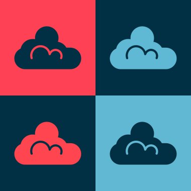 Pop Art Cloud hava durumu ikonu renk arkaplanında izole edildi. Vektör.