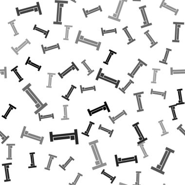 Siyah yatak simgesi beyaz arkaplanda izole edilmiş kusursuz desen. Vektör.