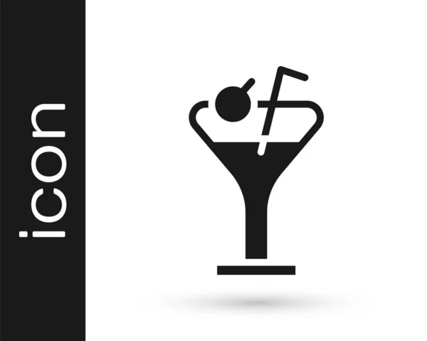 Das Symbol Aus Schwarzem Martini Glas Isoliert Auf Weißem Hintergrund — Stockvektor