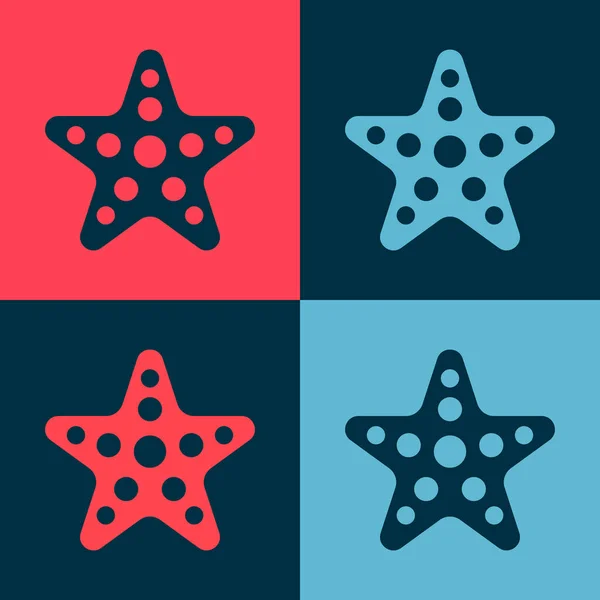 Pop Art Starfish Icon Isolated Color Background Vector — Stock Vector