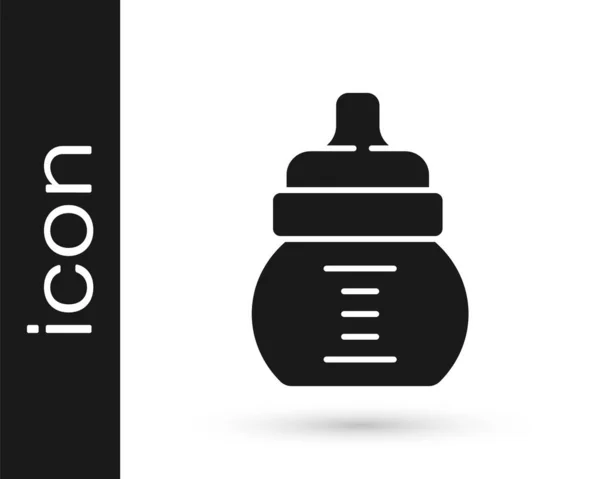 Черный Baby Флакон Значок Изолирован Белом Фоне Кормящая Икона Вывеска — стоковый вектор