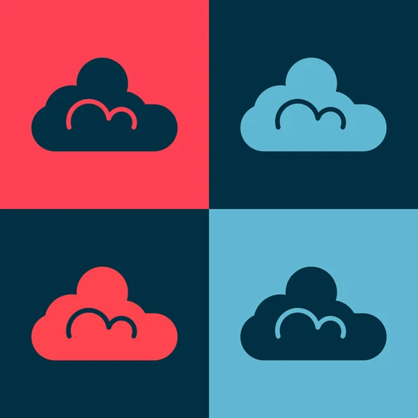 Pop Art Icono Del Tiempo Nube Aislado Sobre Fondo Color — Archivo Imágenes Vectoriales