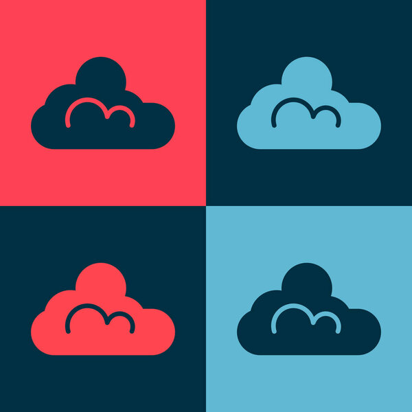 Pop art Cloud weather icon isolated on color background.  Vector.