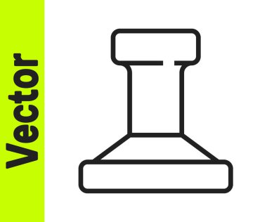 Siyah çizgi pul simgesi beyaz arkaplanda izole edildi. Vektör.