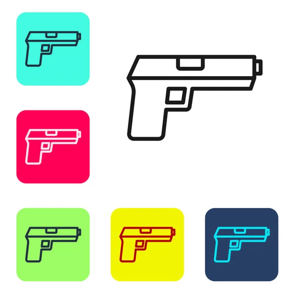 Icono Pistola Pistola Negra Aislada Sobre Fondo Blanco Pistola Policial — Vector de stock