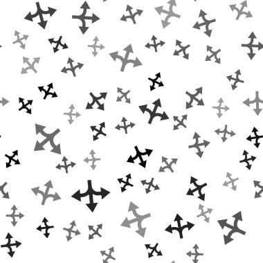 Siyah Yol trafik tabelası. Simge simgesi beyaz arkaplanda izole edilmiş kusursuz desen. İşaretçi sembolü. İzole sokak bilgi levhası. Yön tabelası. Vektör İllüstrasyonu.