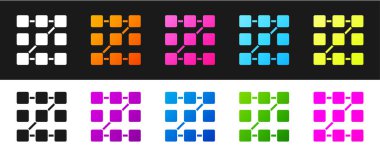 Siyah ve beyaz arkaplanda izole edilmiş grafik şifre koruması ve güvenlik erişim simgesini ayarla. Güvenlik, güvenlik, koruma, gizlilik kavramı. Vektör.