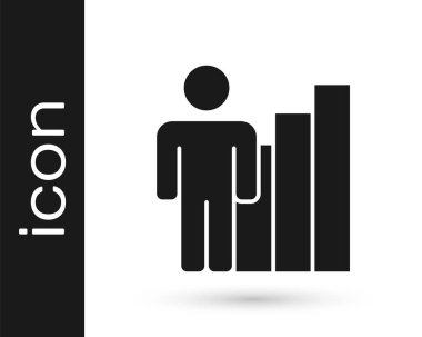 Gri Üretken insan ikonu beyaz arka planda izole edildi. Fikir çalışması, başarı, üretkenlik, vizyon ve verimlilik kavramı. Vektör.