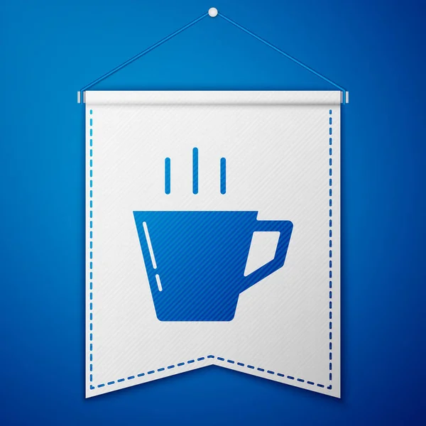 Μπλε Φλιτζάνι Καφέ Εικονίδιο Απομονώνονται Μπλε Φόντο Ένα Φλιτζάνι Τσάι — Διανυσματικό Αρχείο