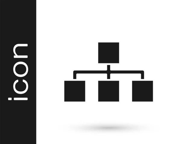 Grau Hierarchie Organogrammdiagramm Infografik Symbol Isoliert Auf Weißem Hintergrund Grafische — Stockvektor