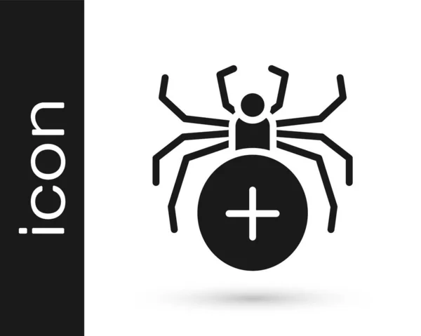 Black Spider Icon Isolated White Background Happy Halloween Party Vector — Stock Vector