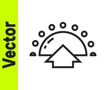 Siyah çizgi gündoğumu simgesi beyaz arkaplanda izole edildi. Vektör.