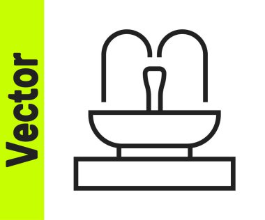 Siyah çizgi Çeşme simgesi beyaz arkaplanda izole edildi. Vektör.