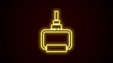 Parlayan neon hattı TPX döngü eğitim ekipmanları simgesi siyah arkaplanda izole edildi. Spor malzemeleri. 4K Video hareketli grafik canlandırması