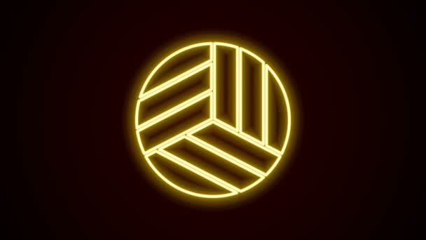 Leuchtende Neon-Linie Volleyball-Symbol isoliert auf schwarzem Hintergrund. Sportgeräte. 4K Video Motion Grafik Animation — Stockvideo