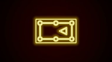 Parlayan neon hattı bilardo masası simgesi siyah arkaplanda izole edildi. Bilardo masası. 4K Video hareketli grafik canlandırması