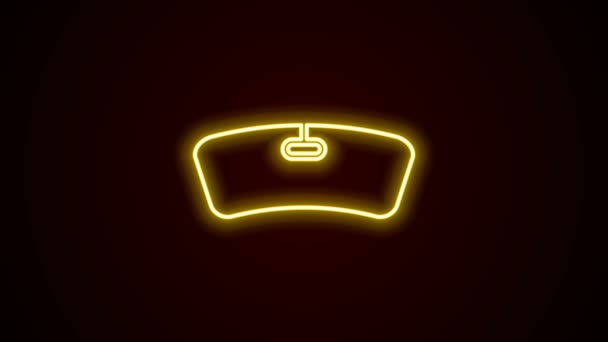 Świecąca neonowa ikona przedniej szyby odizolowana na czarnym tle. 4K Animacja graficzna ruchu wideo — Wideo stockowe