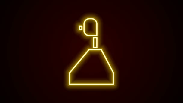 Leuchtende Neon-Linie Schaltgetriebe-Symbol isoliert auf schwarzem Hintergrund. Übertragungssymbol. 4K Video Motion Grafik Animation — Stockvideo