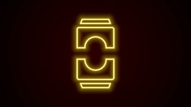 Parlayan neon hattı bira siyah arkaplanda izole edilebilir. 4K Video hareketli grafik canlandırması
