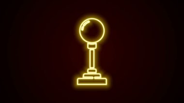Oyun makinesi simgesi için parlayan neon hat Joystick siyah arkaplanda izole edildi. Joystick oyun alanı. 4K Video hareketli grafik canlandırması