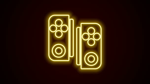 Linea neon luminosa Icona Gamepad isolata su sfondo nero. Controllore di gioco. Animazione grafica 4K Video motion — Video Stock