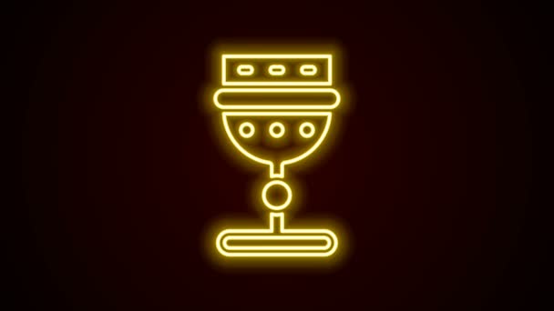 Glowing neon line Medieval goblet icon isolated on black background. 4K Video motion graphic animation — Stock Video