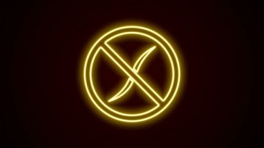 Parlayan neon hattı anti-kurtçuk parazit simgesi siyah arkaplanda izole edildi. 4K Video hareketli grafik canlandırması