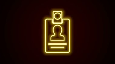 Parlayan neon hattı kimlik tanımlama simgesi siyah arkaplanda izole edildi. Sunum için, şirketin kimliği için, reklam için kullanılabilir. 4K Video hareketli grafik canlandırması