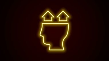 Parlayan neon çizgisi İnsan simgesi kullanıcısı siyah arkaplanda izole edildi. İş simgesi kullanıcı profili simgesi simgesi. Erkek kullanıcı işareti. 4K Video hareketli grafik canlandırması