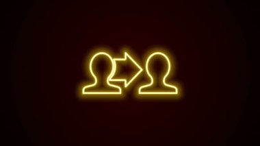 Parlayan neon hattı Proje taban simgesi siyah arkaplanda izole edildi. İş analizi ve planlama, danışmanlık, takım çalışması, proje yönetimi. 4K Video hareketli grafik canlandırması