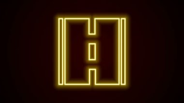Parlayan neon çizgisi simgesi siyah arkaplanda izole edildi. 4K Video hareketli grafik canlandırması