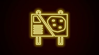 Parlayan neon hattı eğlence parkı reklam panosu simgesi siyah arkaplanda izole edildi. Tatilde eğlence. 4K Video hareketli grafik canlandırması
